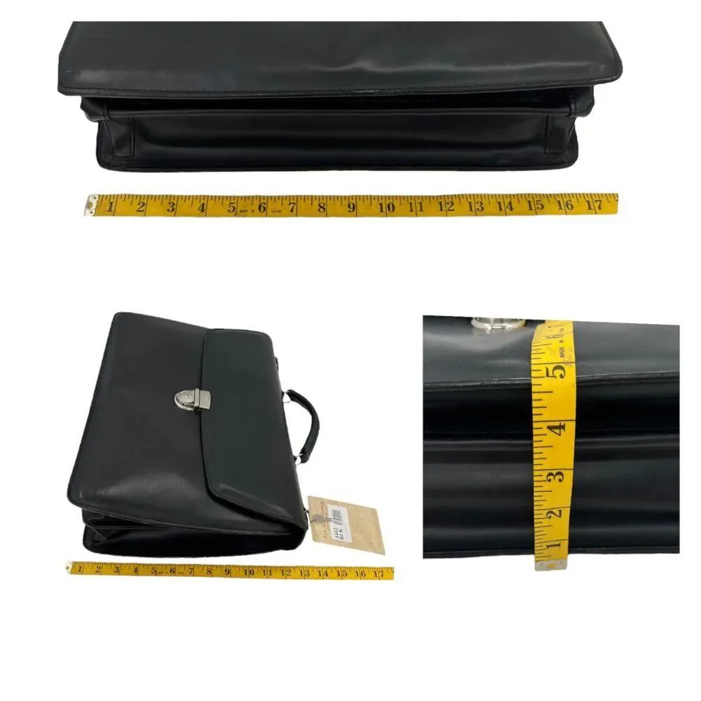 Jack Georges Black Elements Briefcase with Key & Tag